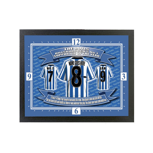 Sheff Wed Personalised Football Shirt Clock Gift Present