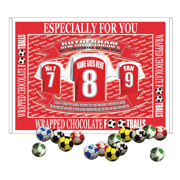Rotherham Football Shirt Personalised Gift Boxed Sweets Variety
