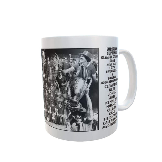 European Cup Final 1977 Liverpool Black & White Football Ceramic Gift Mug