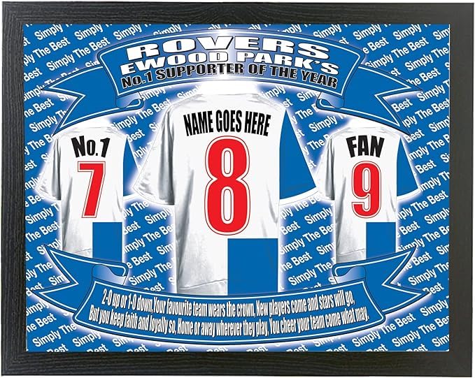 Blackburn Rovers Personalised Football Shirt Lap Tray