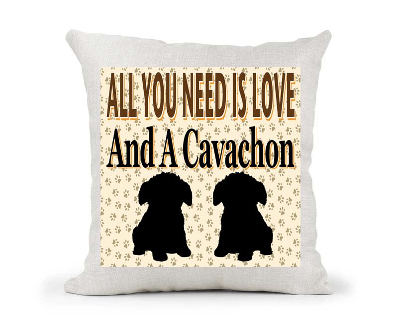 All You Need Is Love And A Cavachon Country Canvas Style Cushion Cover Gift