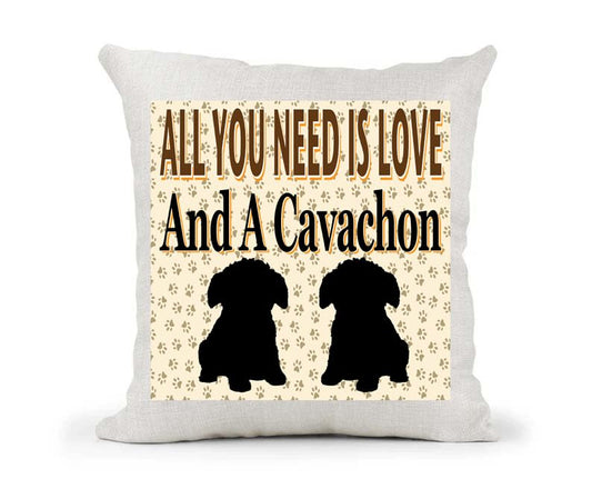 All You Need Is Love And A Cavachon Country Canvas Style Cushion Cover Gift