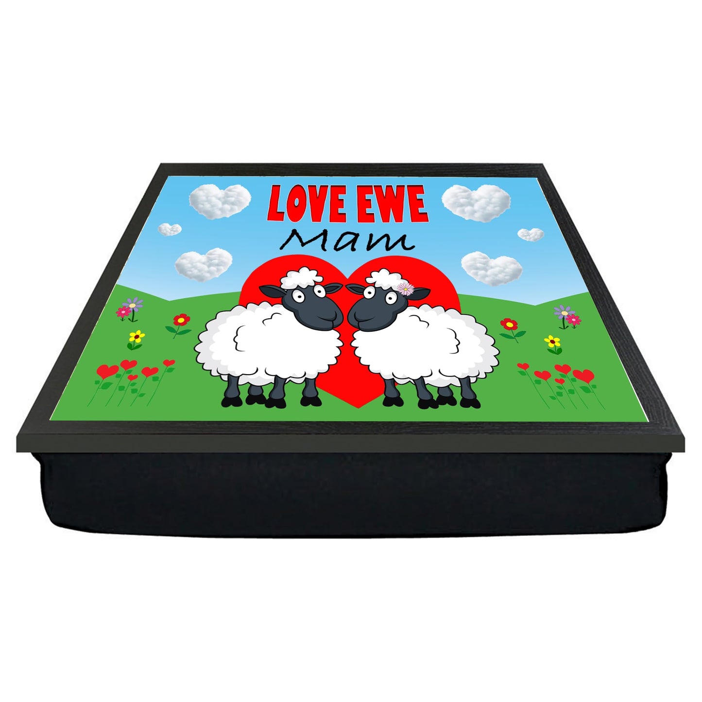 Love Ewe Mam Male and Female Cute Sheep Cushioned Lap Tray Gift Present
