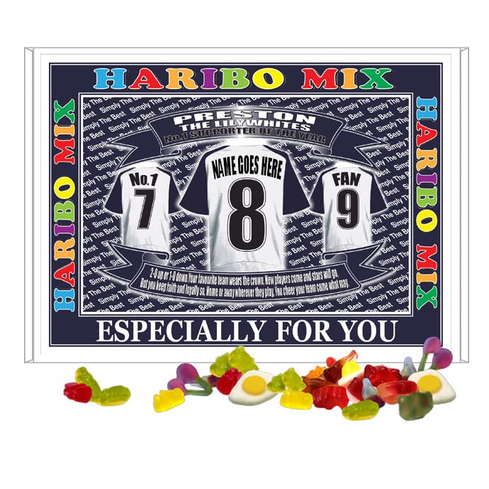 Preston Football Shirt Personalised Gift Boxed Sweets Variety