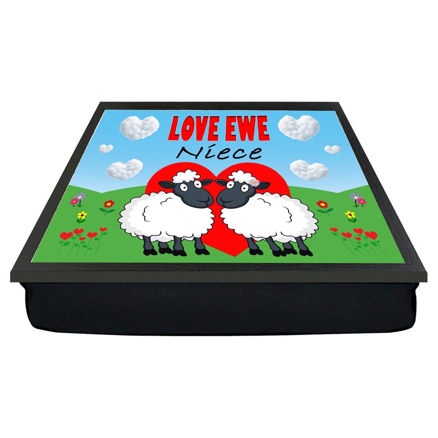 Love Ewe Niece Male and Female Cute Sheep Cushioned Lap Tray Gift Present