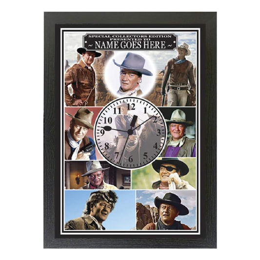 J Wayne Cowboy Personalised Icon Gift Wall Mounted Clock