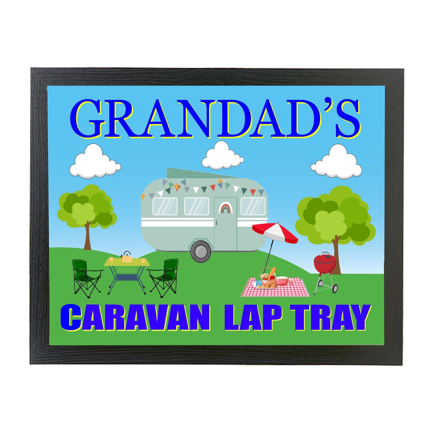Grandad's Caravan Cushioned Lap Tray Gift Present