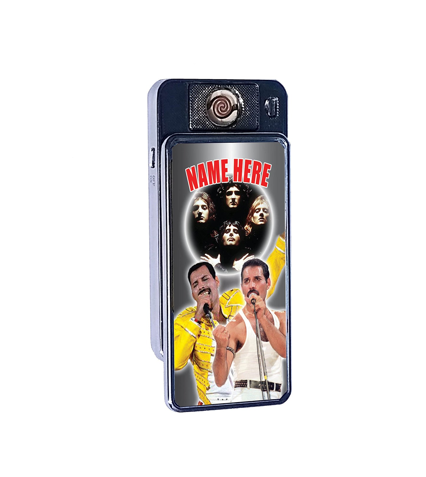 Freddie Merc Personalised Icon Rechargeable Gift Boxed Silver Metal USB Lighter