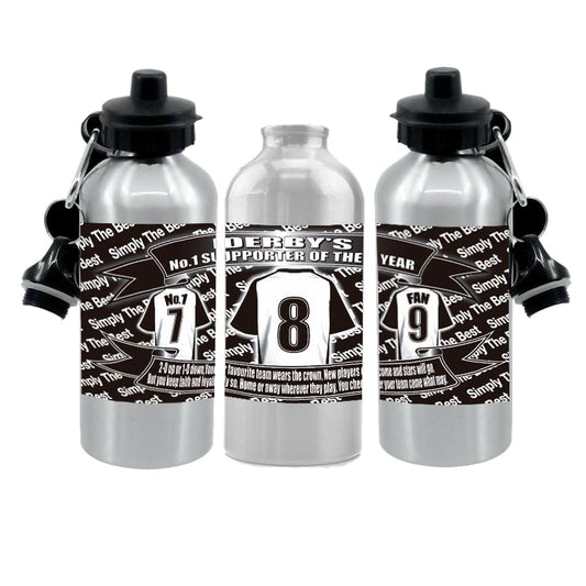The Rams Football Shirt Silver Aluminium Two Lid Unisex Water Bottle Gift team-Derby