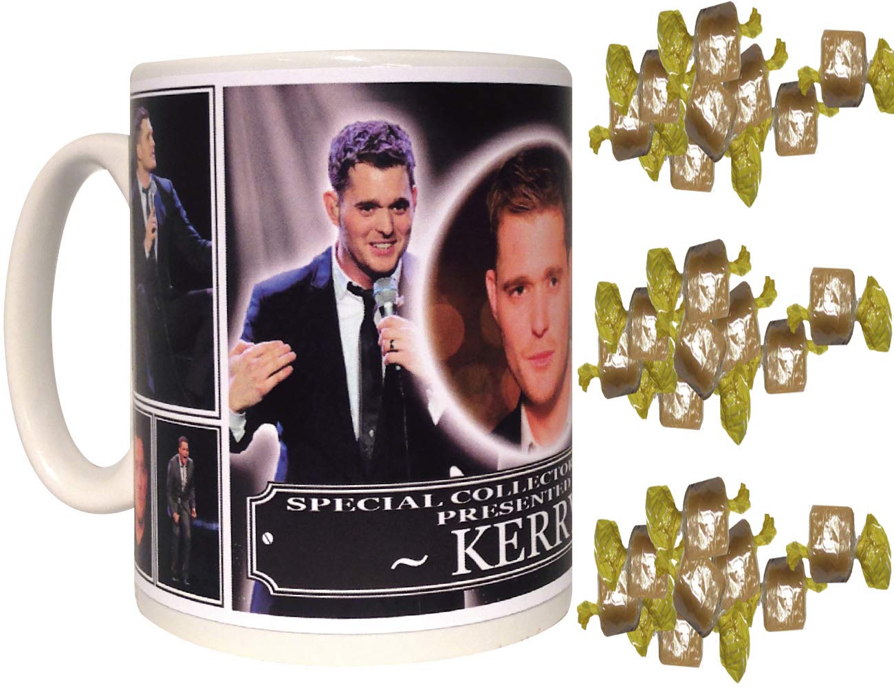 Michael Buble Personalised Icon Gift Mug with Sweets