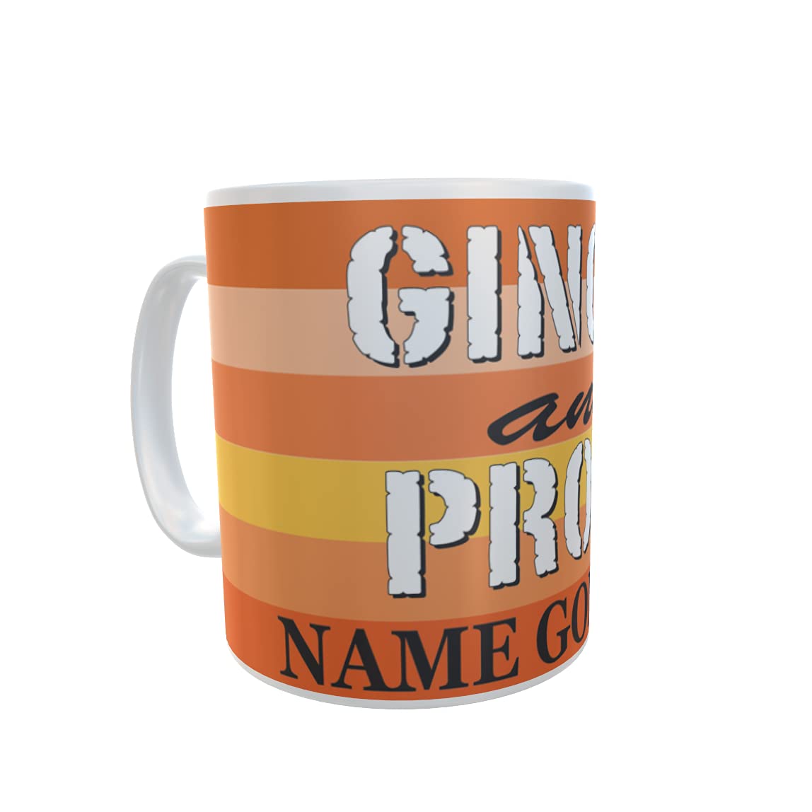Ginger and Proud Rainbow Stripe Personalised Ceramic Gift Mug
