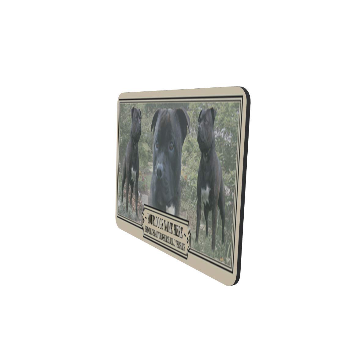 Brindle Staffordshire Bull Terrier Personalised Dog Breed Mouse Mat Gift