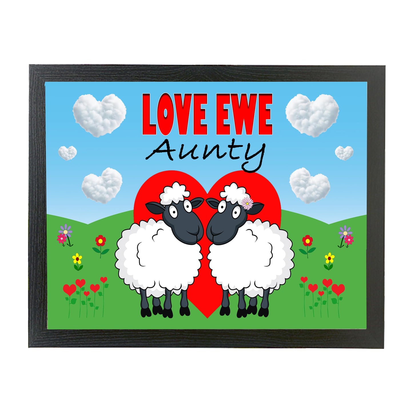 Love Ewe Aunty Male and Female Cute Sheep Cushioned Lap Tray Gift Present