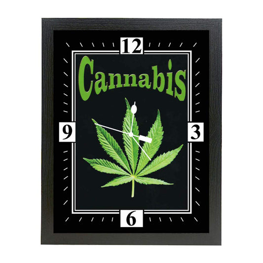 Cannabis, marijuana leaf smokers Gift Clock