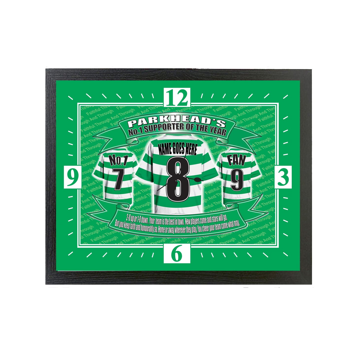 The Celts Football Shirt Personalised Clock Gift Present