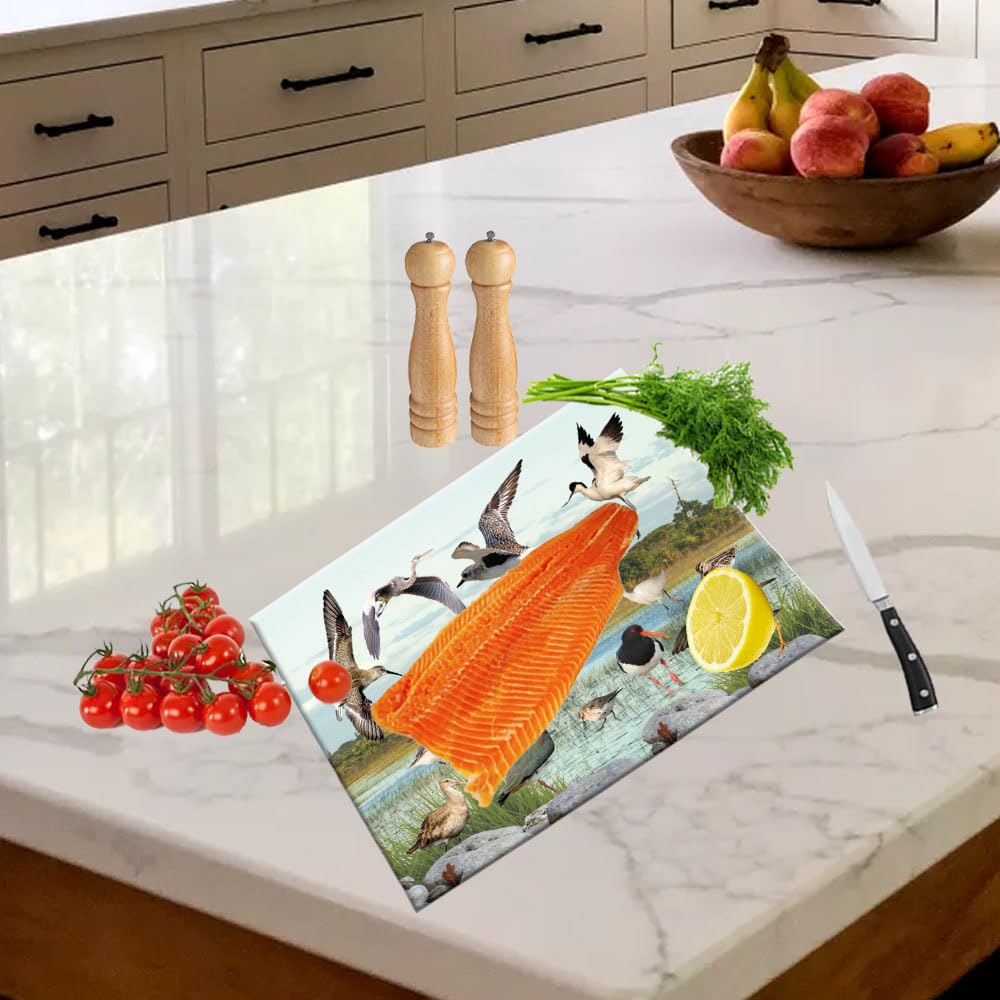 British Wetland Bird Ornithophile, Birder Wall Toughened Glass Heat Resistant Worktop Saver Cutting and Chopping Board Gift