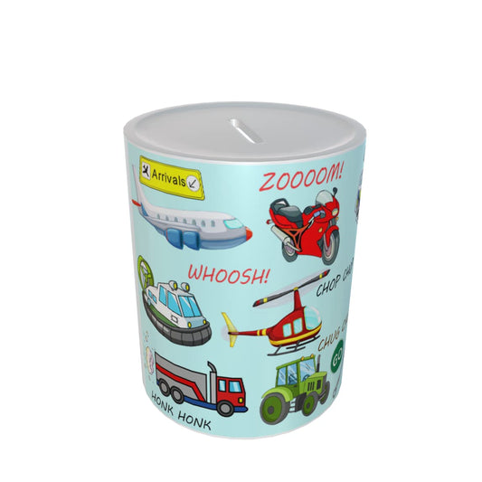 Fun Cartoon Vehicle Money Box Gift Blue