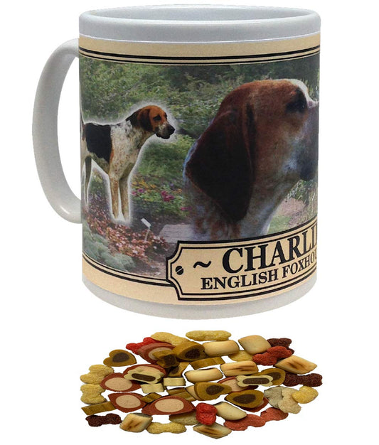English Foxhound Personalised Dog Breed Gift Mug with Treats