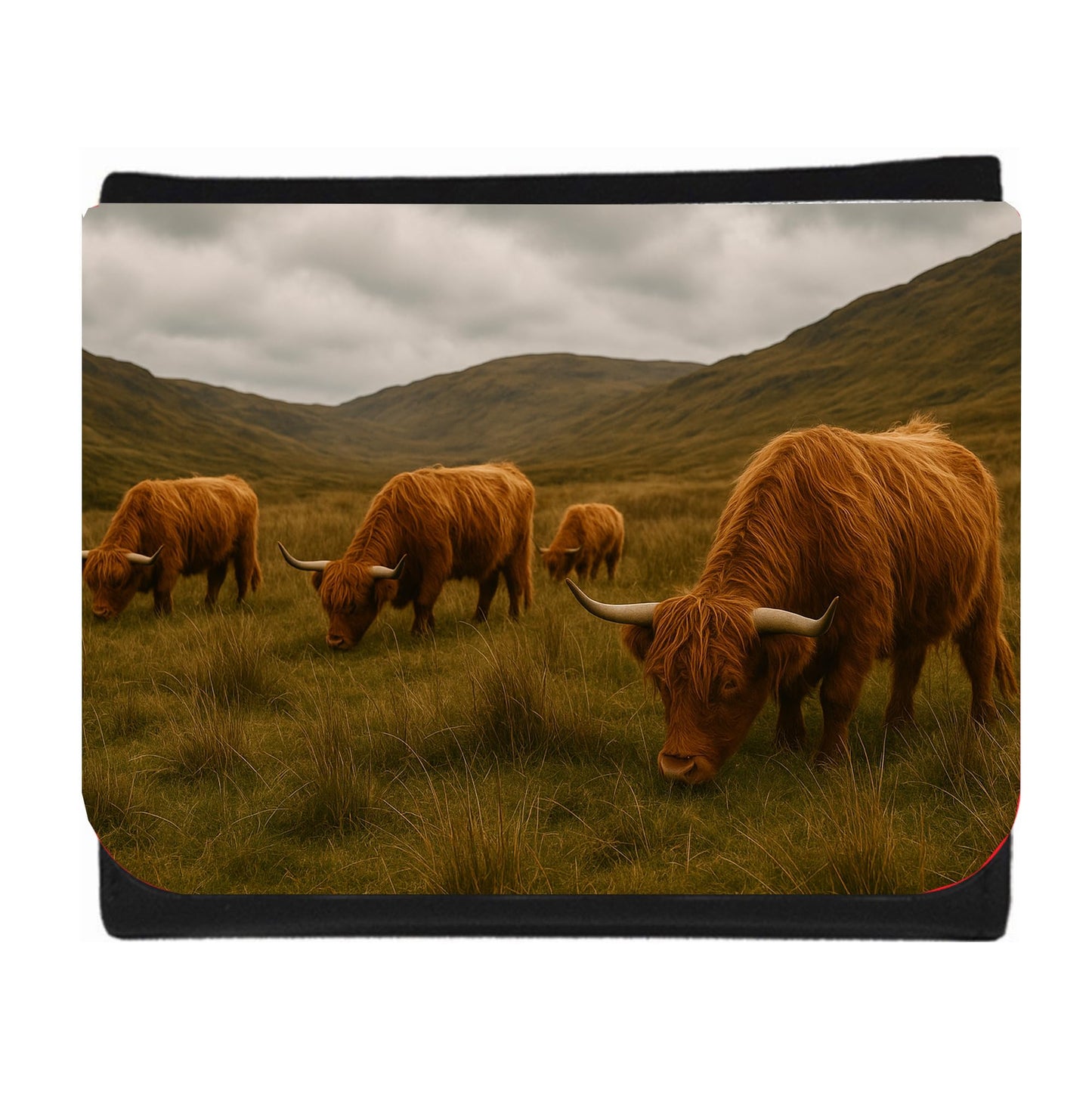 Scottish Highland Cow Men’s Wallet – Bifold Wallet with Rustic Cow Design | Slim Card & Cash Holder | Farm Animal Gift for Him