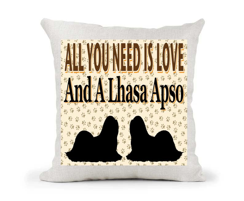 All You Need Is Love And A Lhasa Apso Country Canvas Cushion Cover Gift