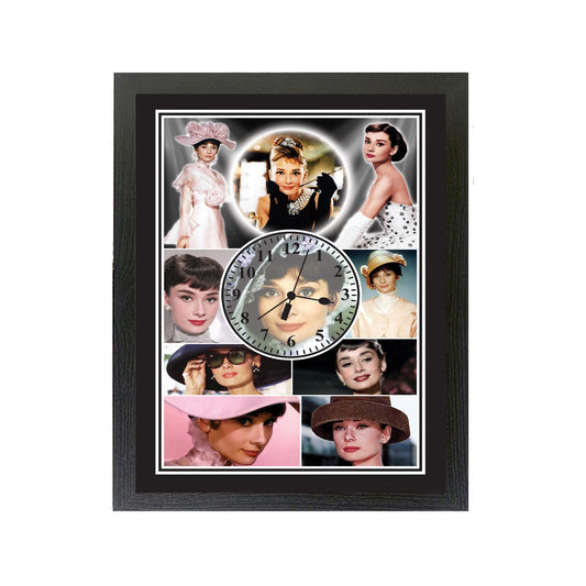 Hepburn Movie Icon Framed Wall Mountable Clock Gift