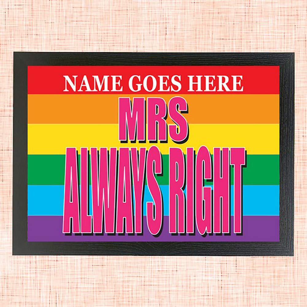 Mrs Always Right Personalised Gay Pride Lap Tray