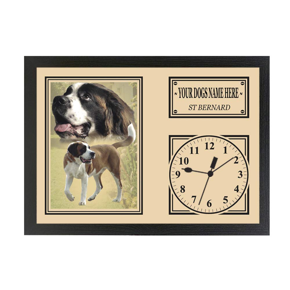 St Bernard Personalised Dog Breed Gift Clock