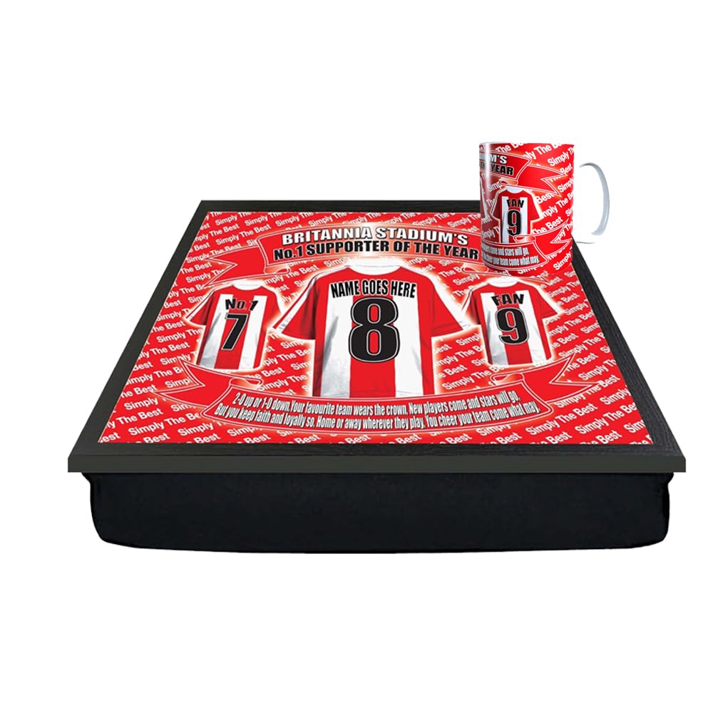Stoke Personalised Football Shirt Lap Tray And Mug Gift Set