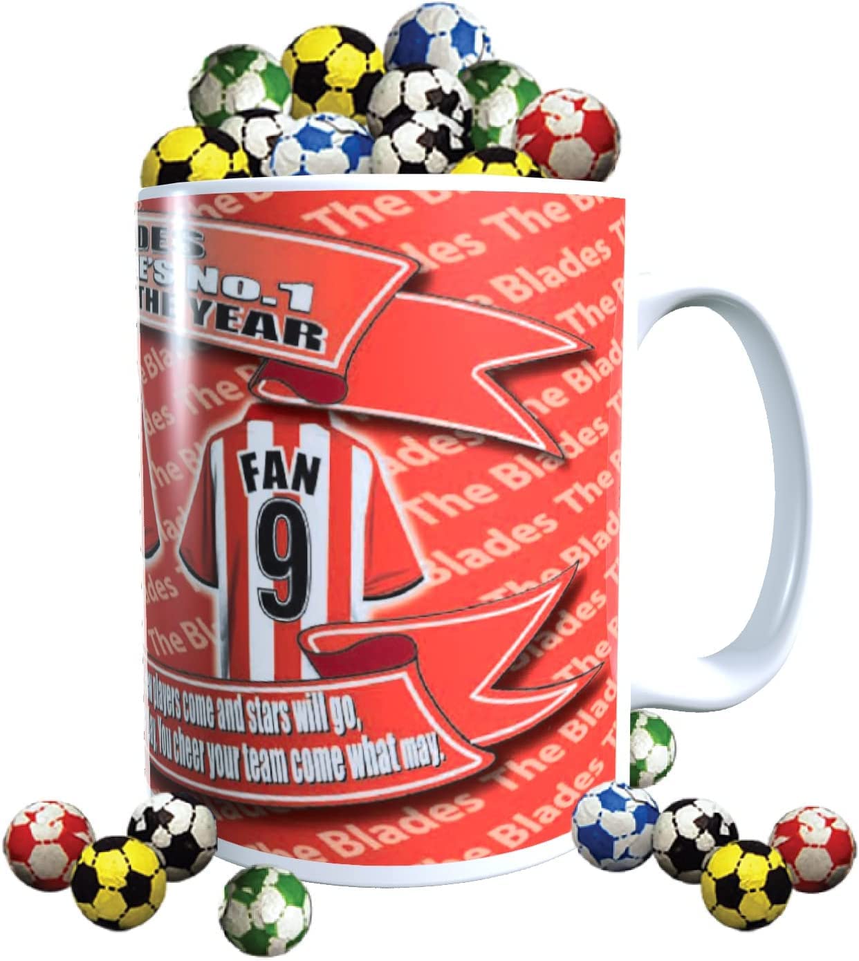 Sheffield U Football Team Shirt Mug Gift with Chocolate Footballs