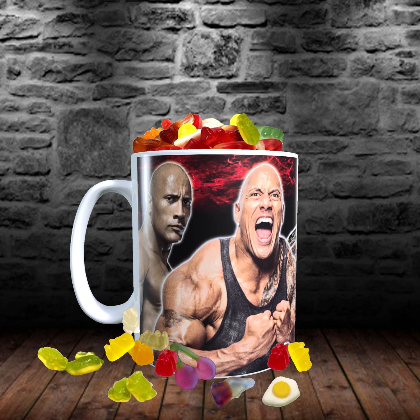Dwayne Johnson Celebrity Icon Mug with Choice of Sweets Gift