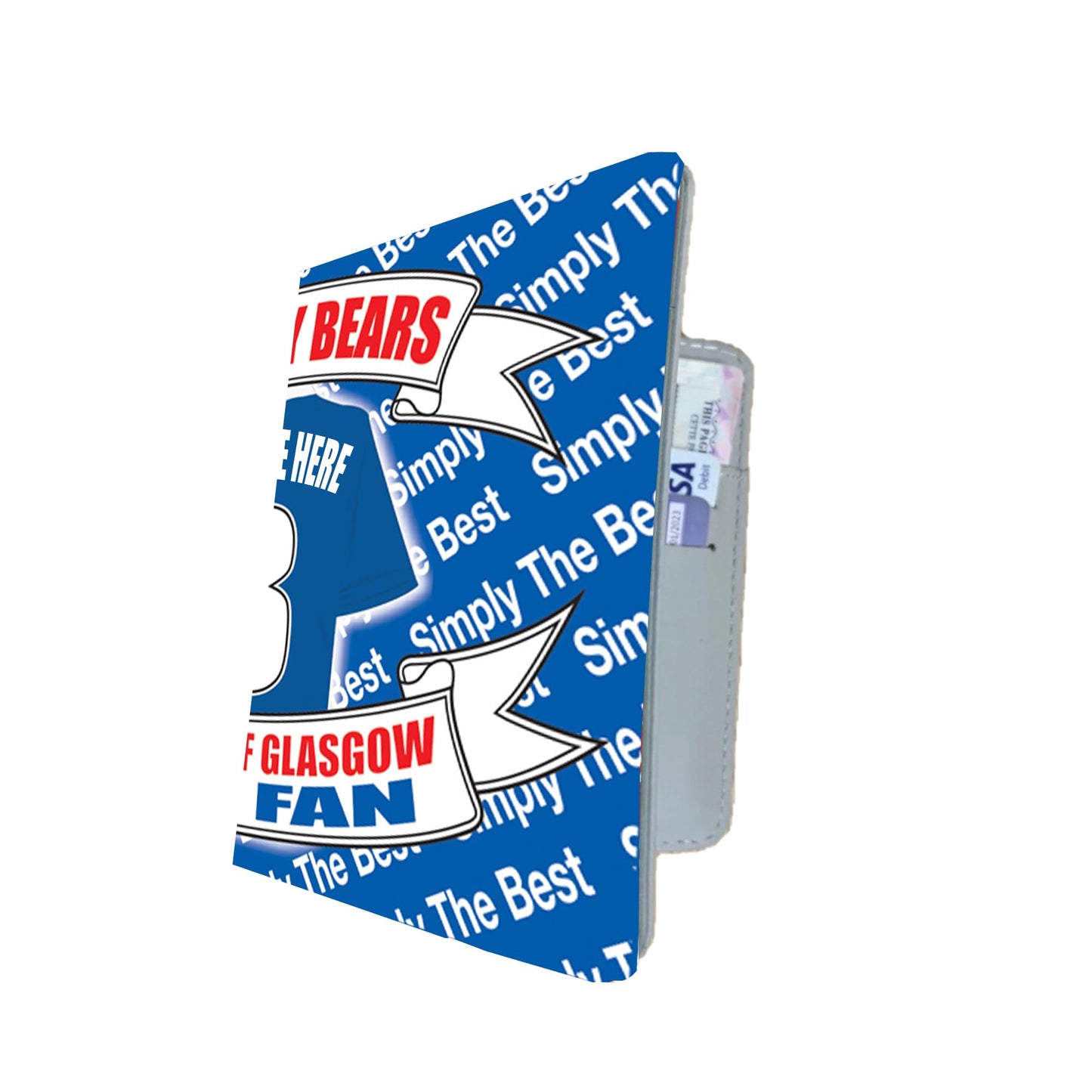 Glasgow The Teddy Bears Football Shirt Personalised Travel Passport Holder Case Gift Present