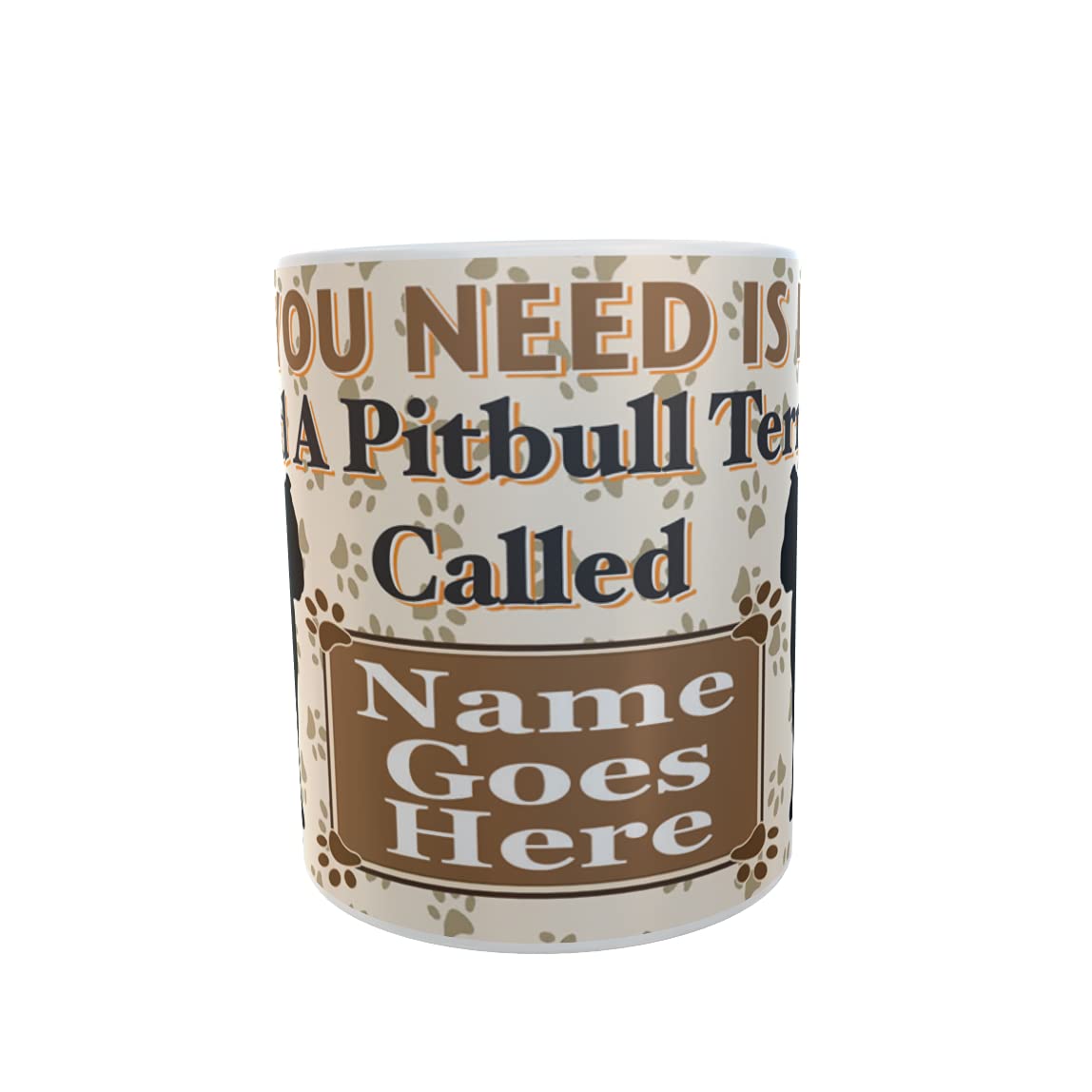 All You Need is Love and a Pit Bull Terrier Dog Personalised Mug Gift