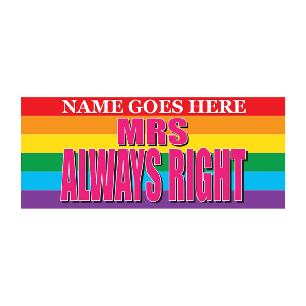 Mrs Always Right Gay Pride Personalised Gift Mug