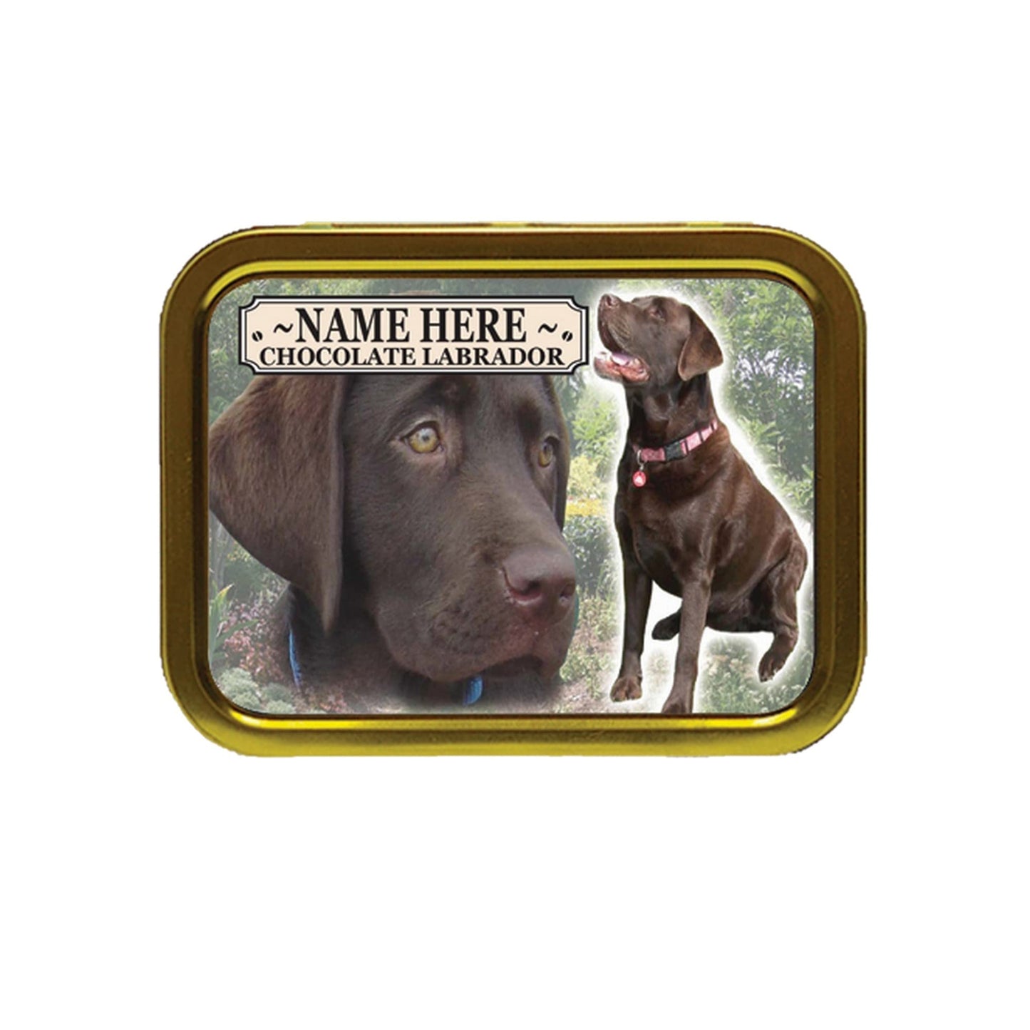 Chocolate Labrador Retriever Dog Breed Personalised Tobacco Storage Tin & Products