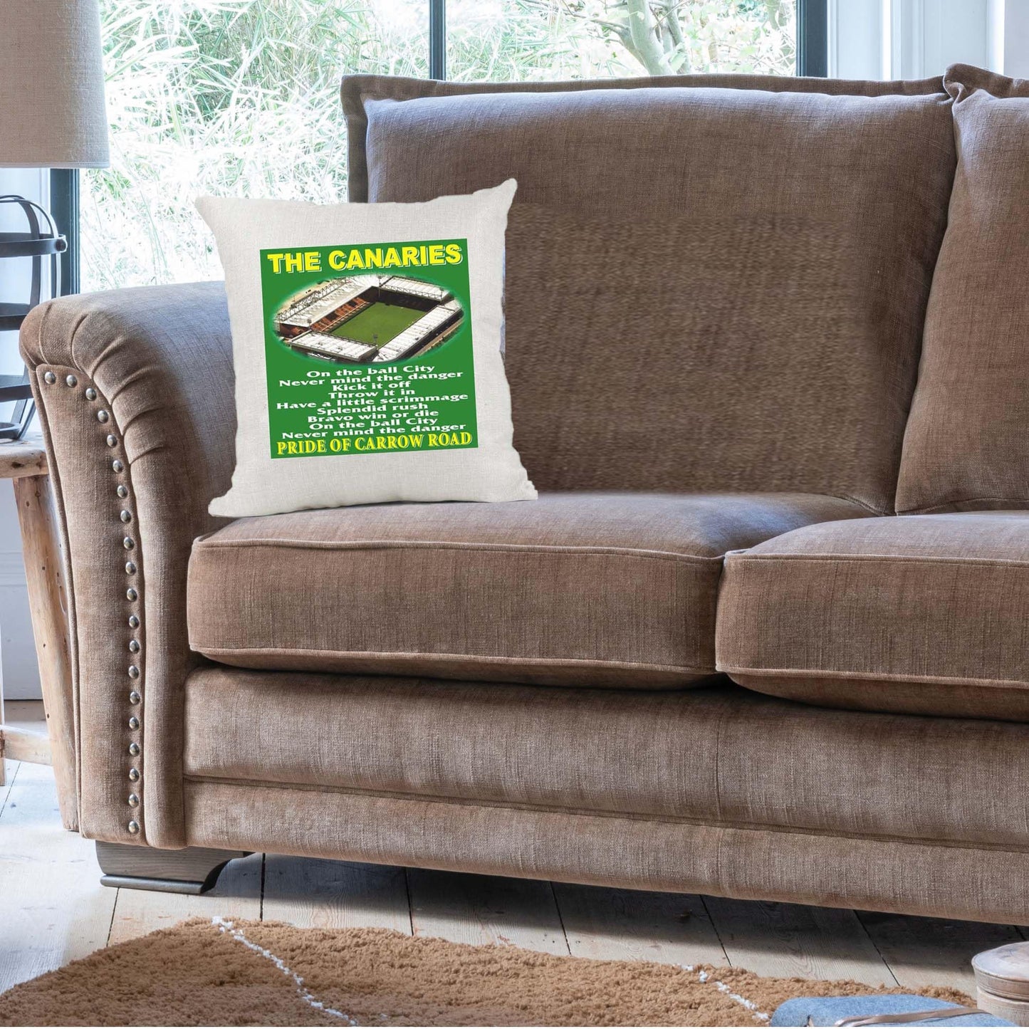 Norwich Football Anthem Song Chant Cushion Cover Gift