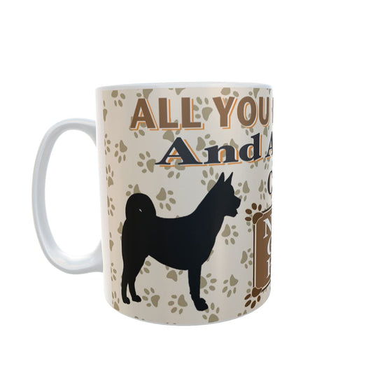 All You Need is Love and an Akita Dog Personalised Mug Gift