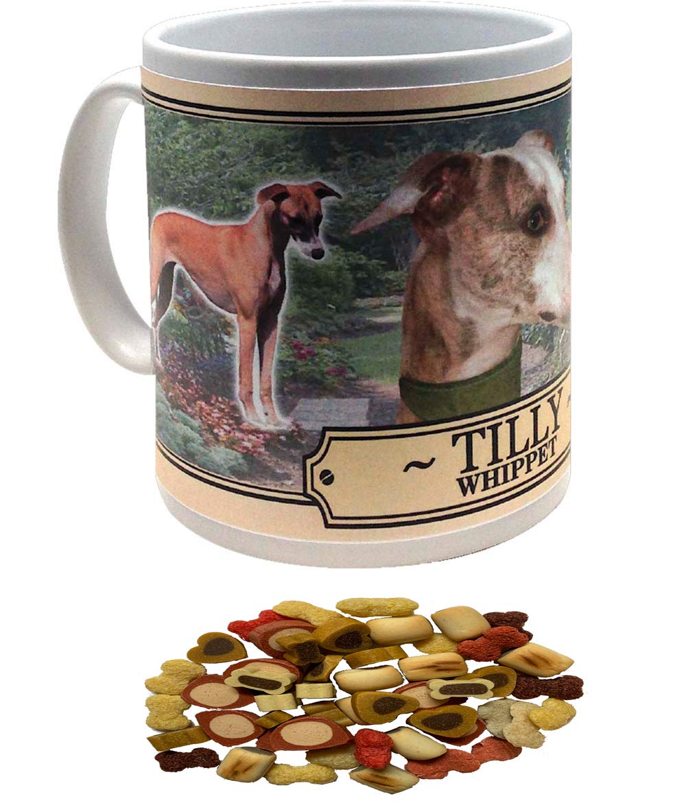 Whippet Personalised Dog Breed Gift Mug with Treats