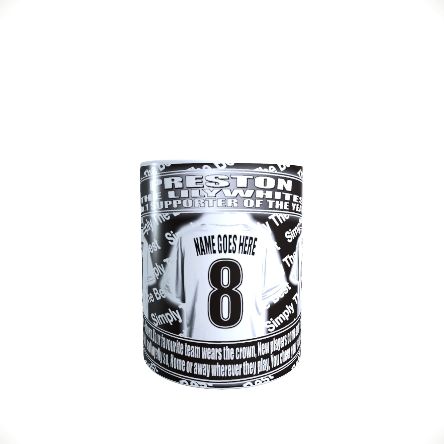 Preston Football Team Shirt Personalised Mug Gift with Chocolate Footballs