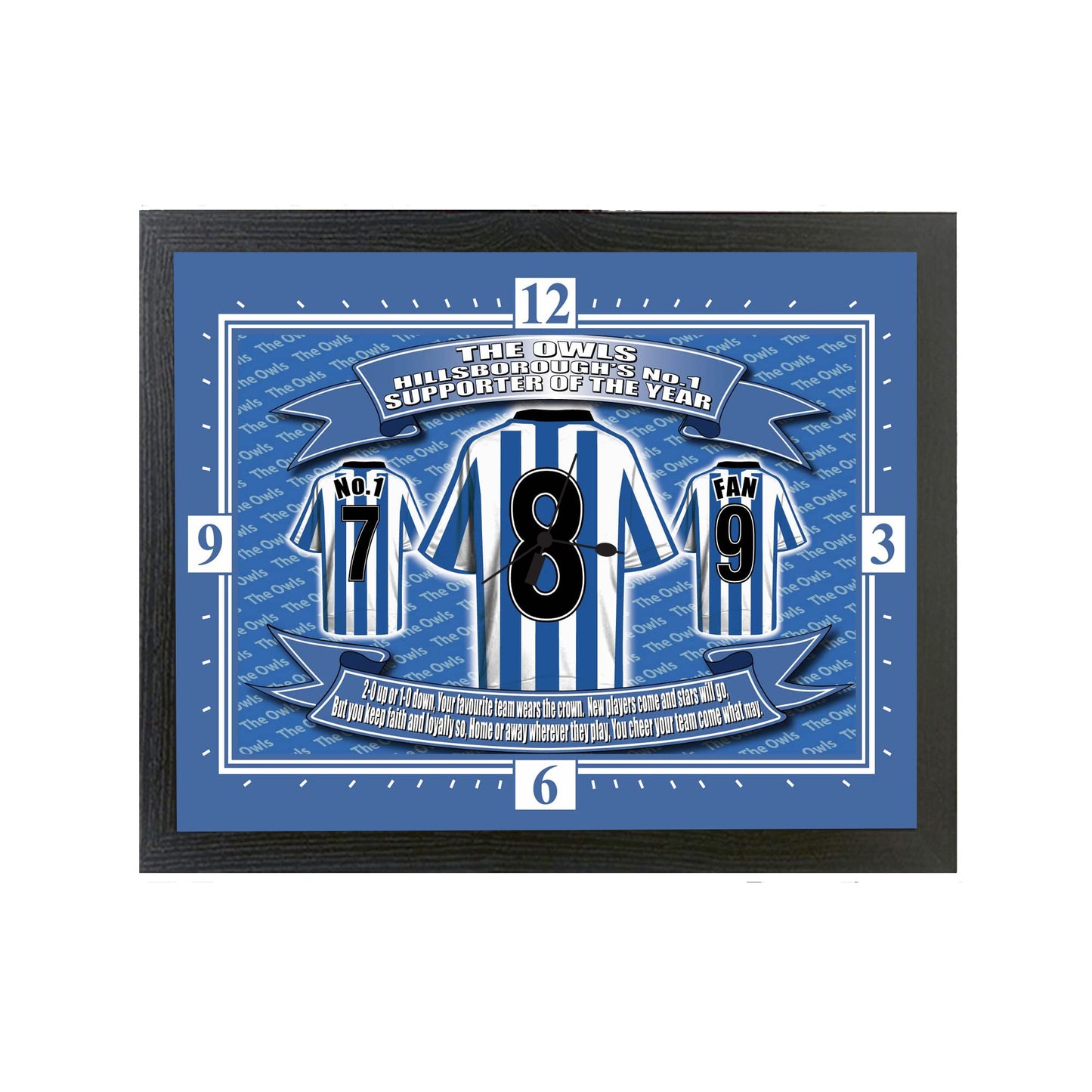 Sheff Wed Football Shirt Clock Gift Present