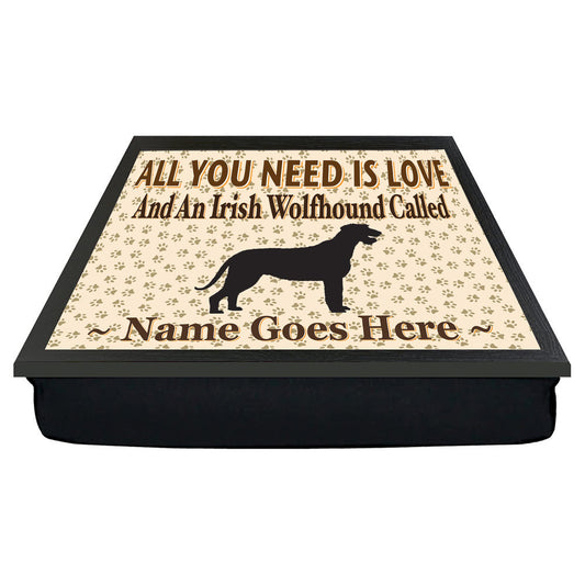All You Need Is Love Irish Wolfhound Personalised Dog Breed Cushion Lap Tray Bean Bag Gift