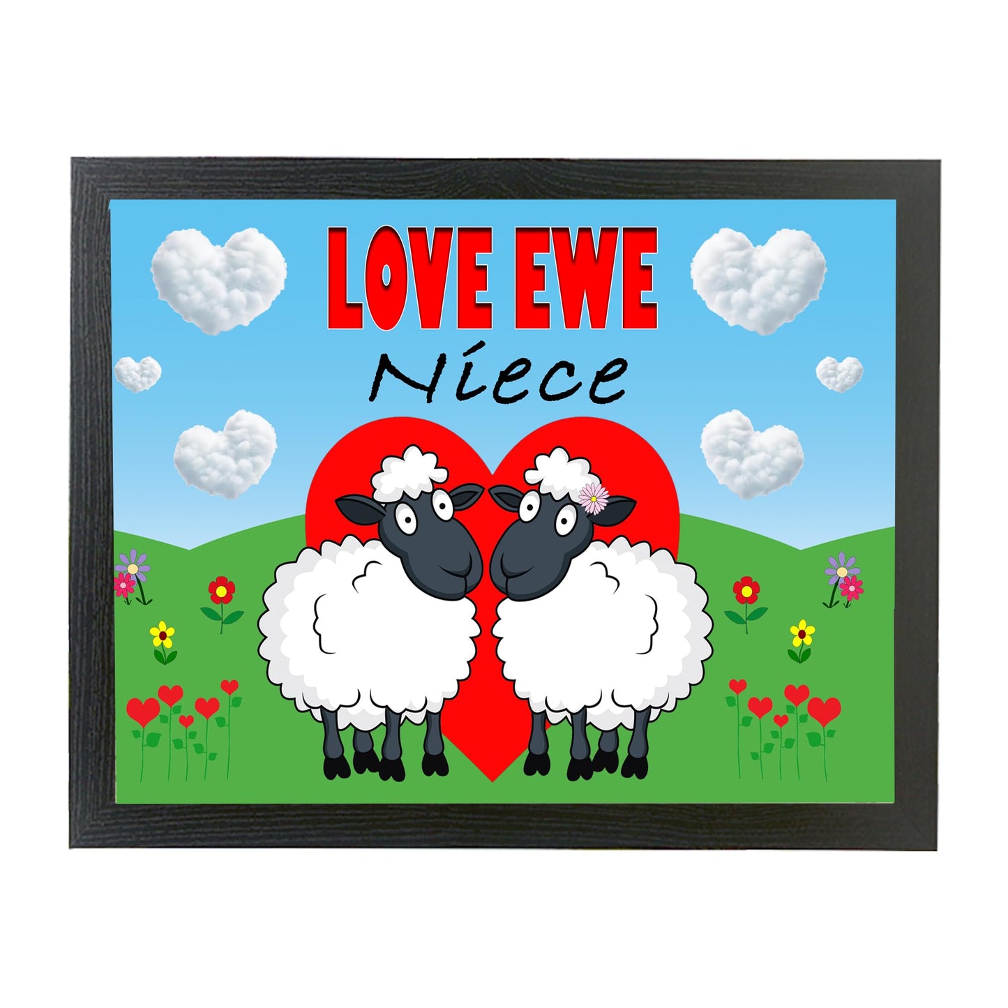 Love Ewe Niece Male and Female Cute Sheep Cushioned Lap Tray Gift Present