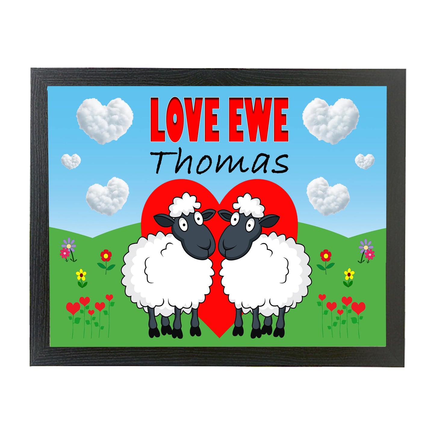Love Ewe Male Cute Sheep Personalised Cushioned Lap Tray Gift Present