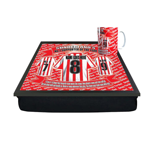 Sund(erland) Personalised Football Shirt Lap Tray And Mug Gift Set