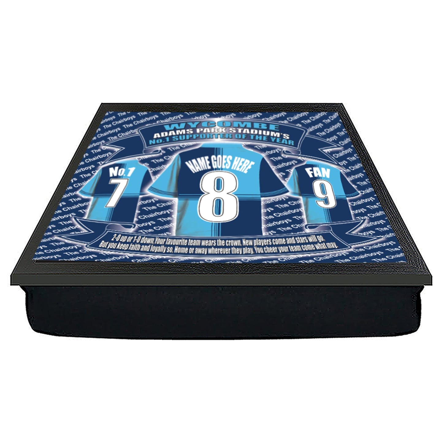 Wycombe Personalised Football Shirt Lap Tray Gift