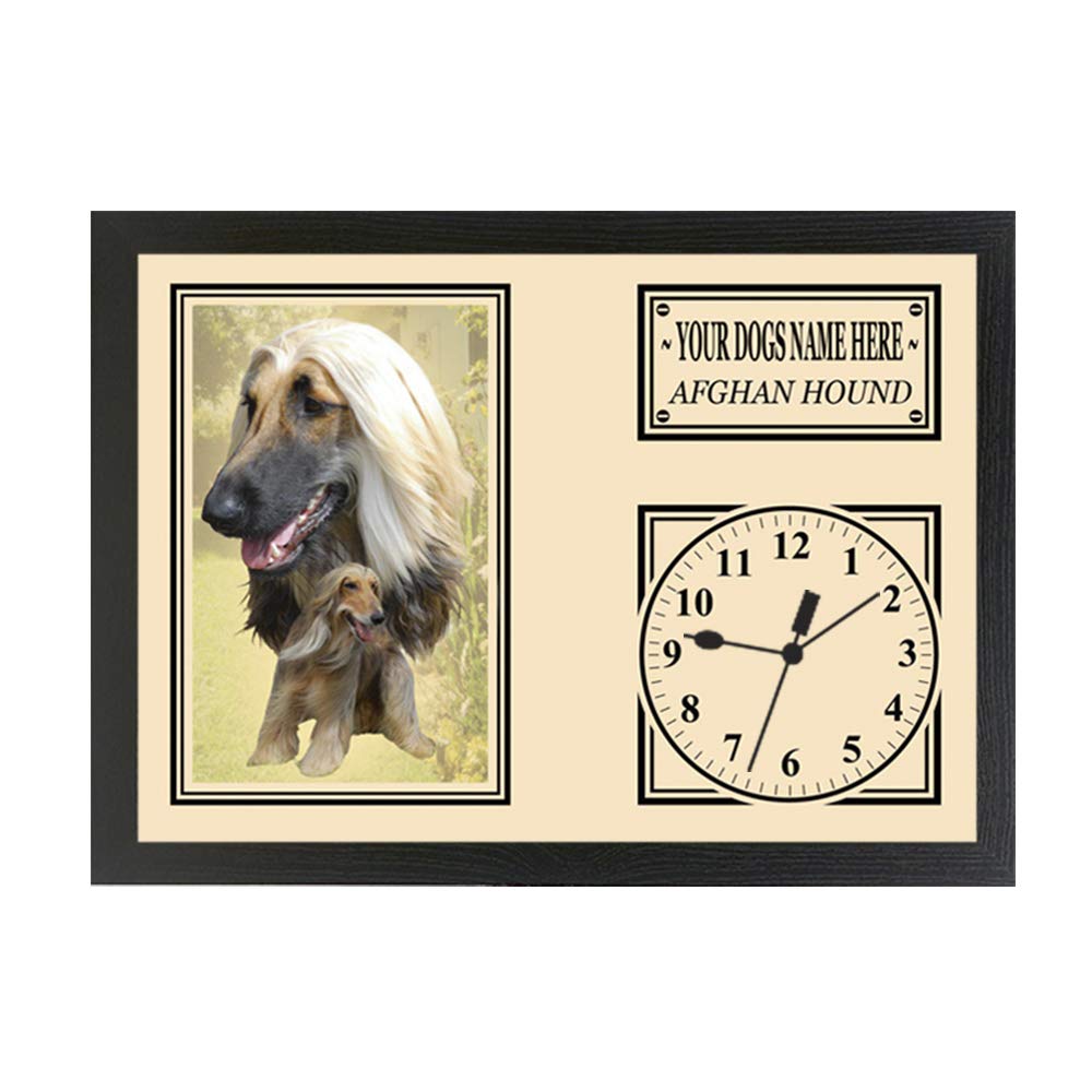 Afghan Hound Personalised Dog Breed Gift Clock