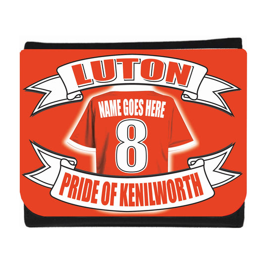 Red pouch with 'Luton Pride of Kenilworth' design on a white background