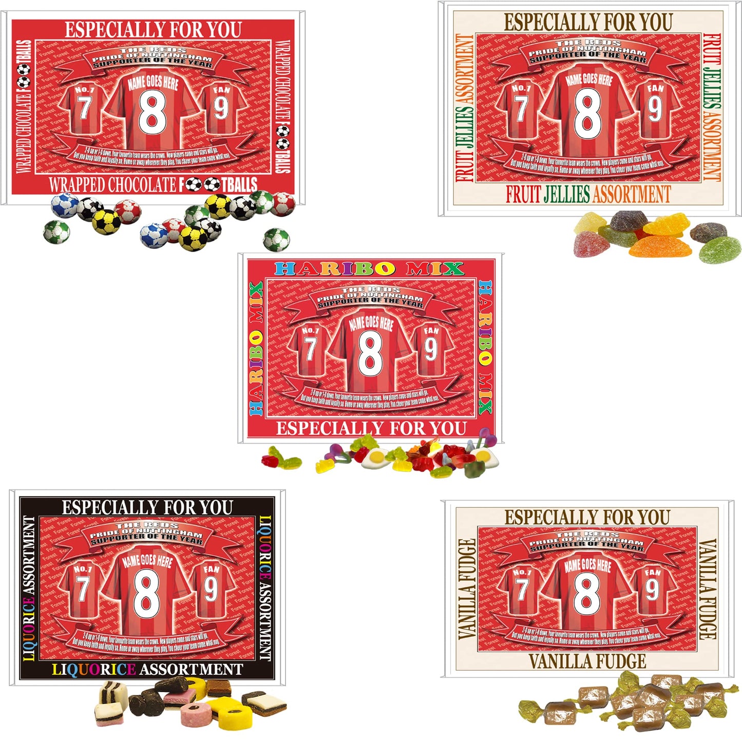 Notts Forest Personalised Football Shirt Gift Boxed Sweets