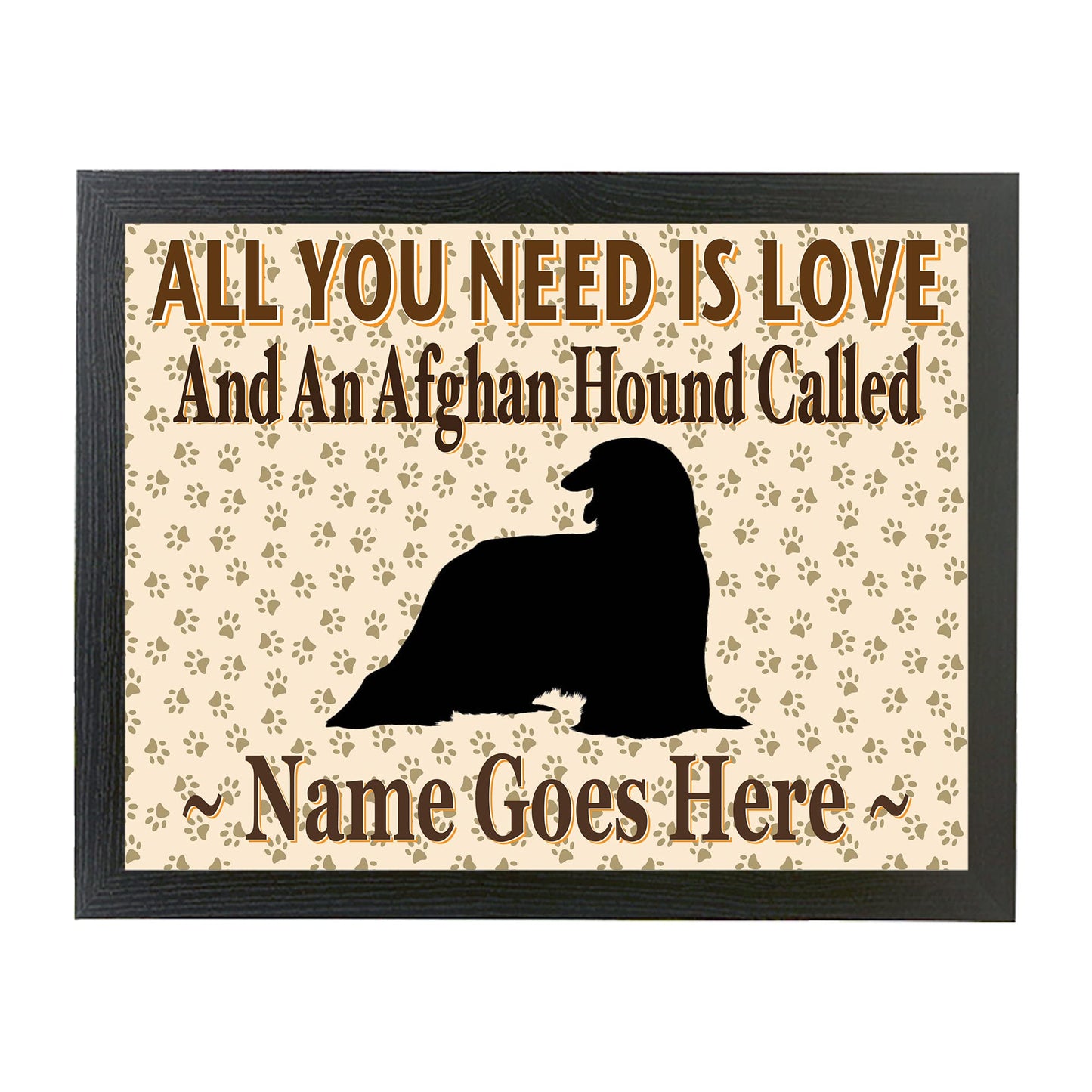 All You Need Is Love Afghan Hound Personalised Dog Breed Cushion Lap Tray Bean Bag Gift