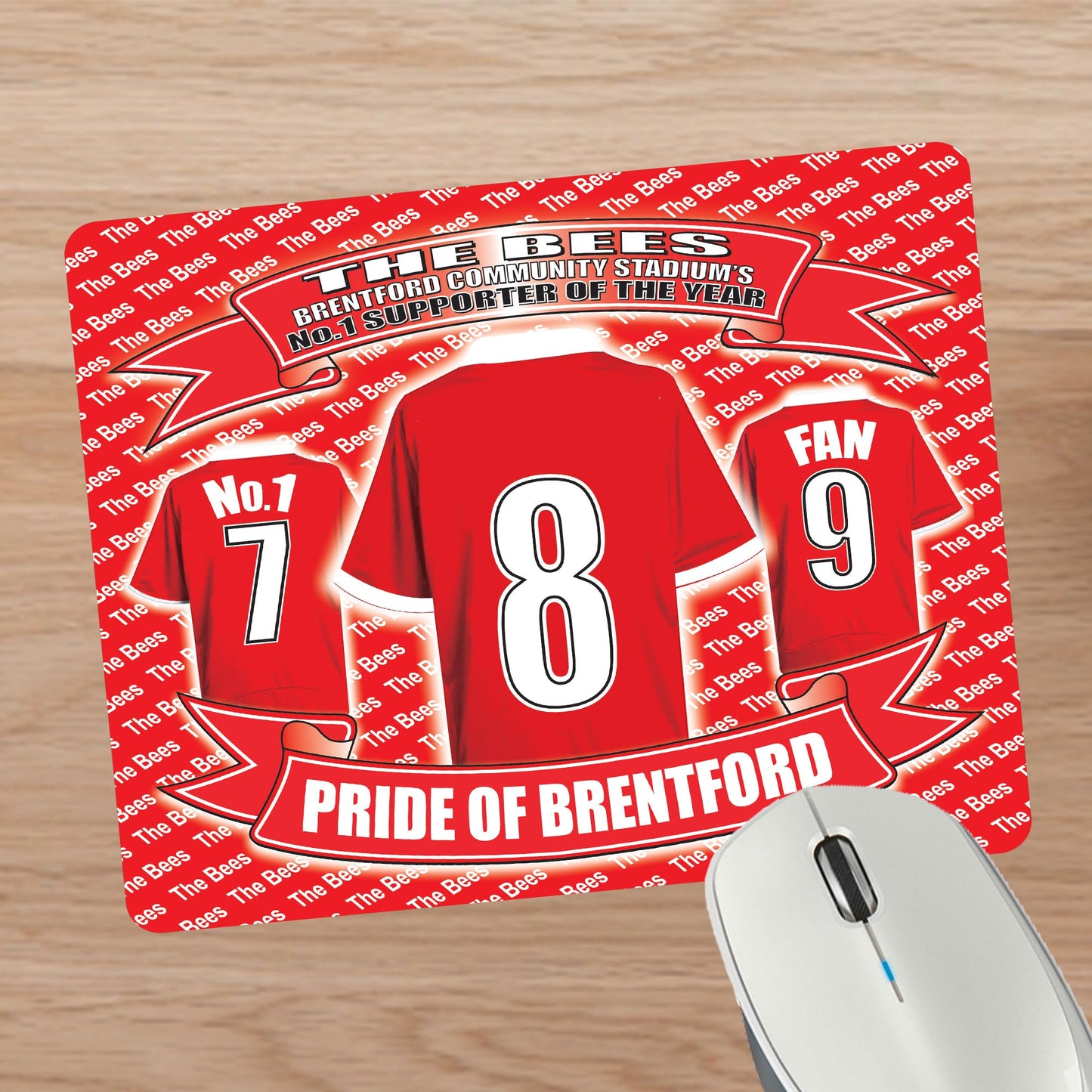 Brentford Football Shirt Mouse Mat Gift