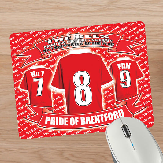 Brentford Football Shirt Mouse Mat Gift